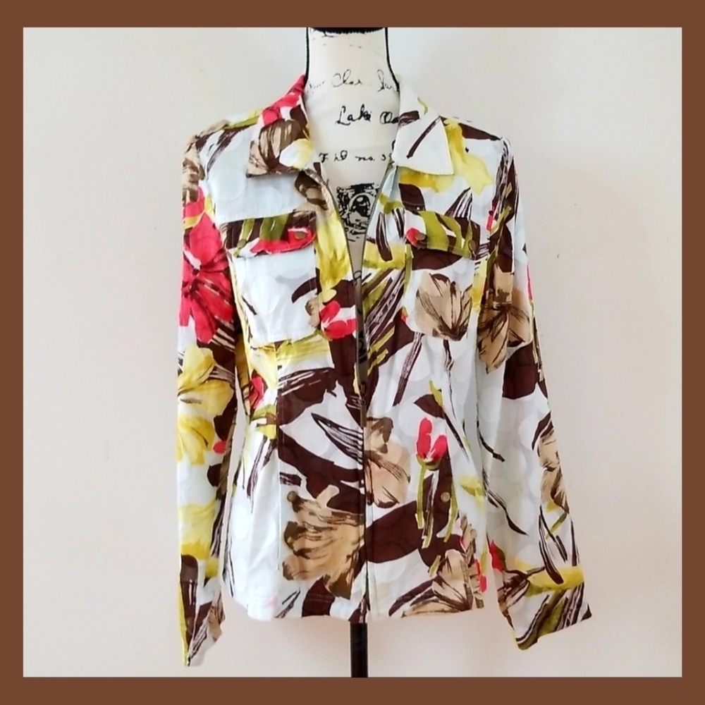Peck & Peck Weekend Semi Sheer Zip Jacket